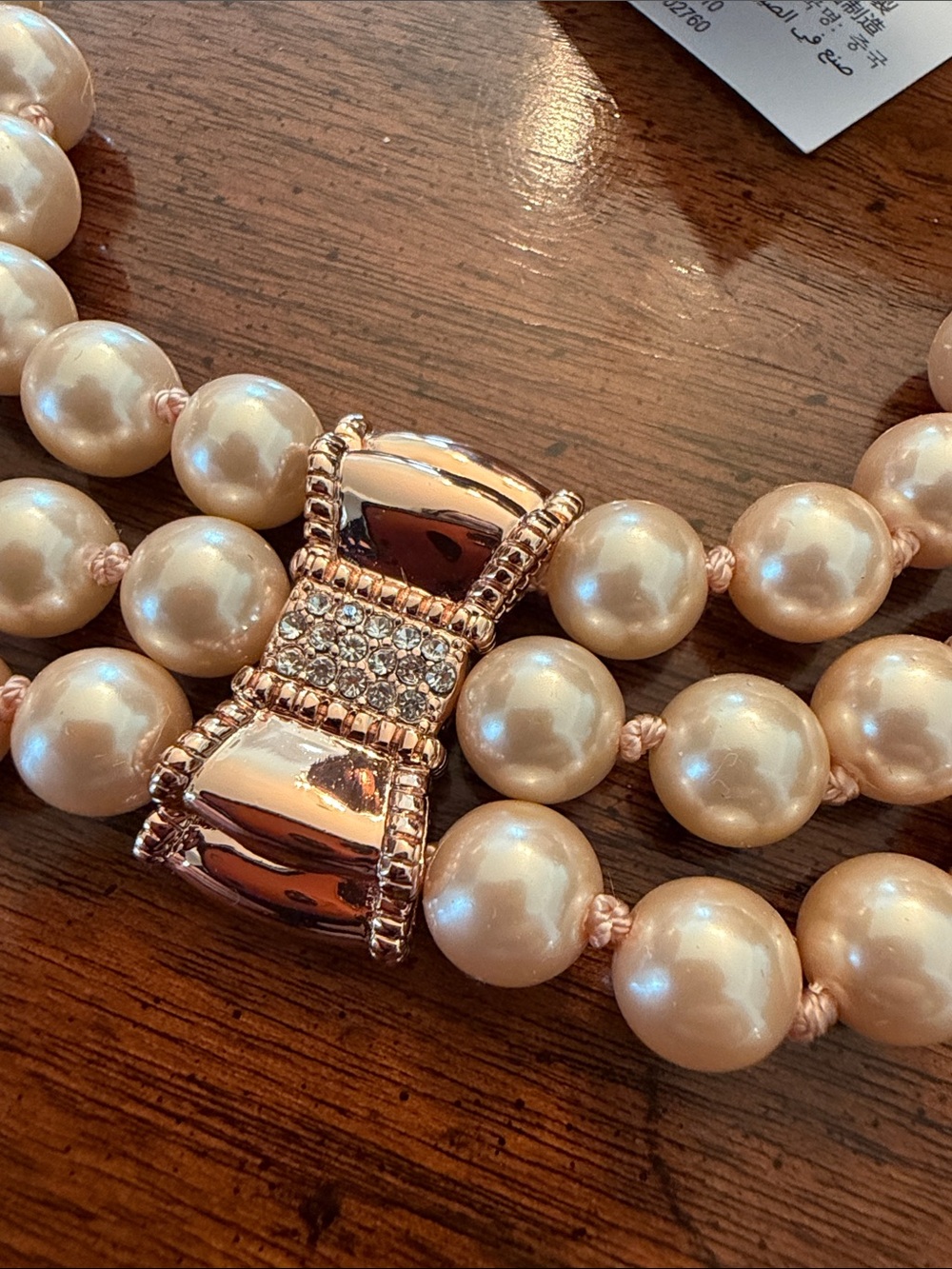 kate spade Multi-Strand Pearl Necklace with Gold Bow Accent - Picture 3 of 4